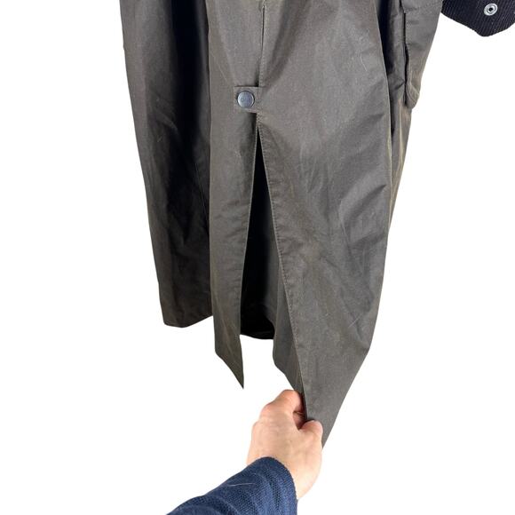 NEW Chloe X Barbour Dany Waxed Long Trench Coat Ruffles Brown Size 12 - Picture 11 of 15